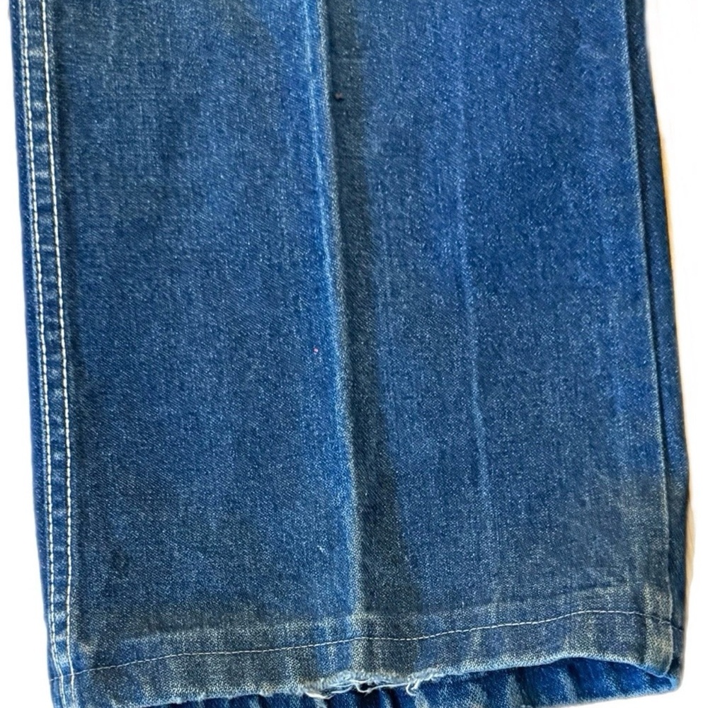 Jordache Y2K Men's Women’s 1980s Worn Blue Bootcut Jeans with Faded Whiskering - Picture 11 of 16